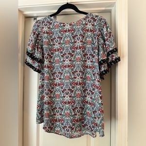 Loft Women’s Floral Short-Sleeve Blouse